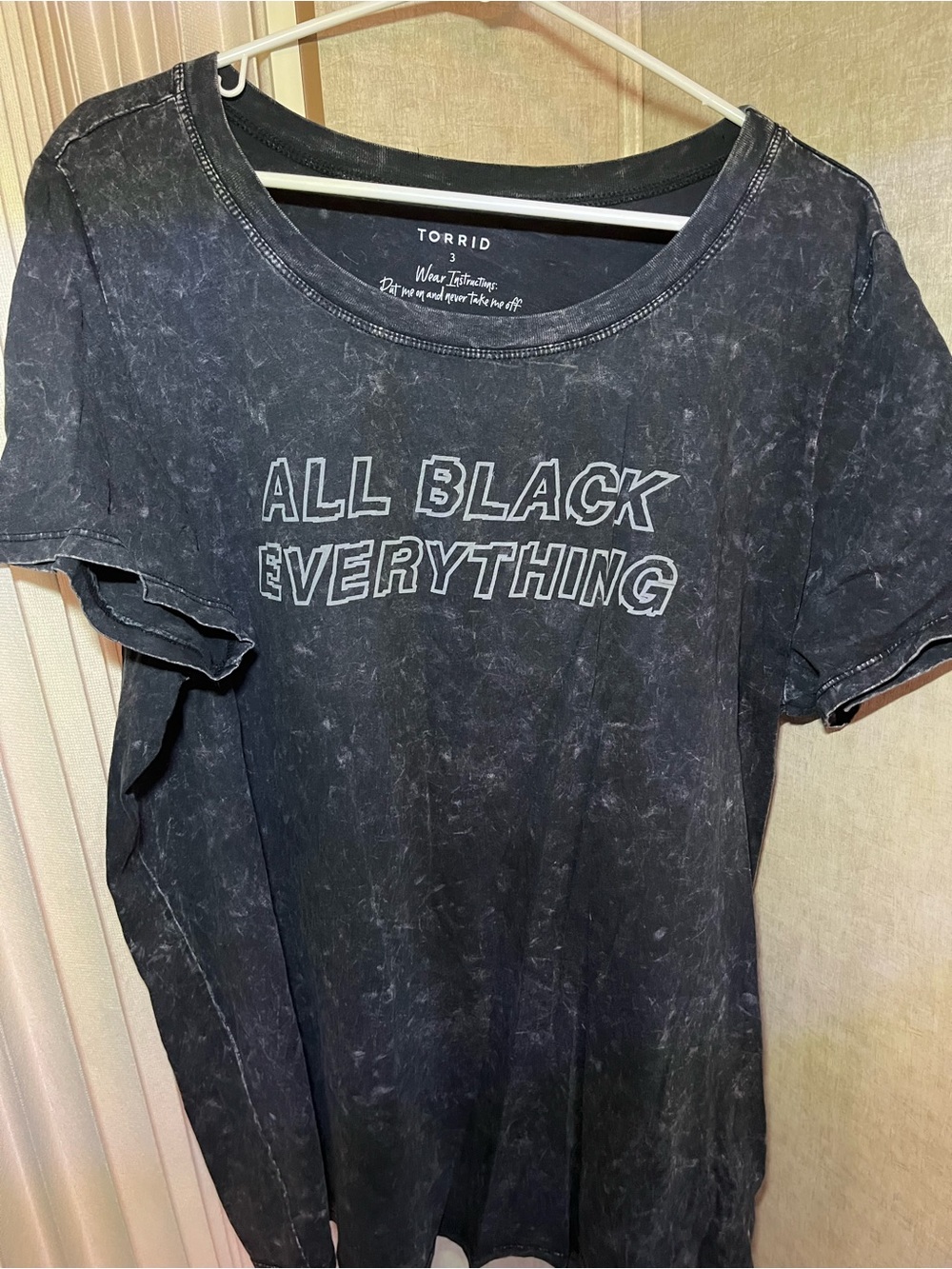 torrid Black Mineral-Wash 'ALL BLACK EVERYTHING' Graphic Tee